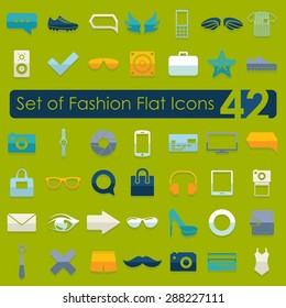 Set of fashion flat icons