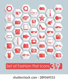 Set of fashion flat icons