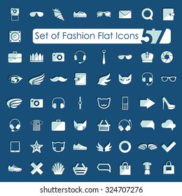 Set of fashion flat icons