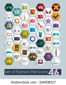 Set of fashion flat icons