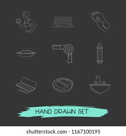 Set of fashion icons line style symbols with fitness, bronzer, lips augmentation and other icons for your web mobile app logo design.