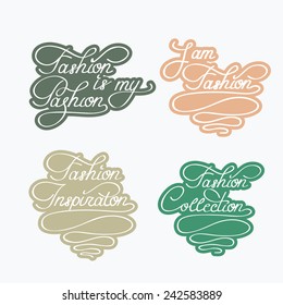 Set of fashion labels. Typography. Vector vintage illustration.