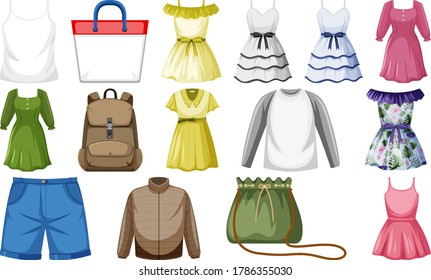 Set of fashion outfits illustration