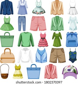 Set Fashion Outfits Illustration Stock Vector (Royalty Free) 1802370397 ...