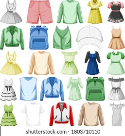 Set of fashion outfits illustration