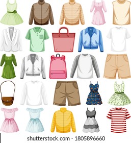 Set of fashion outfits illustration