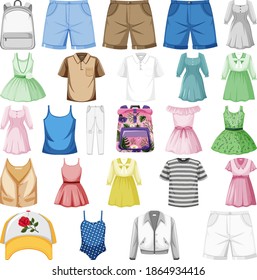 Set of fashion outfits illustration