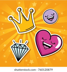 set of fashion patch badges elements 