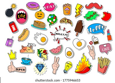 Set of fashion patch, cute sticker set 