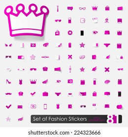 Set of fashion stickers