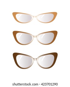 Set of fashion sunglasses. design elements