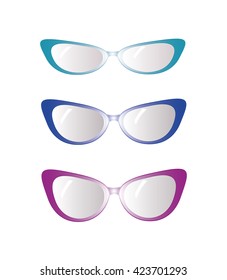 Set of fashion sunglasses. design elements