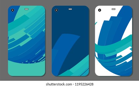 Set fashionable abstract ornaments for mobile phone cover and screen . The visible part of the clipping mask. The sample is ready for printing after the release clipping mask.Vector