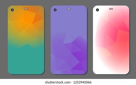 Set fashionable abstract ornaments for mobile phone cover and screen . The visible part of the clipping mask. The sample is ready for printing after the release clipping mask.Vector