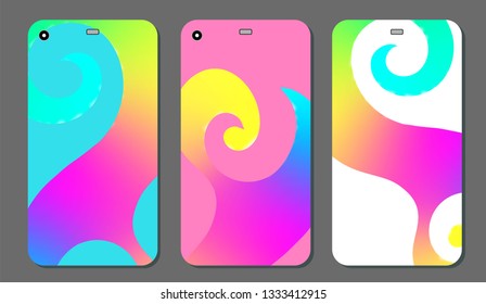 Set fashionable abstract ornaments for mobile phone cover and screen . The visible part of the clipping mask. The sample is ready for printing after the release clipping mask.Vector