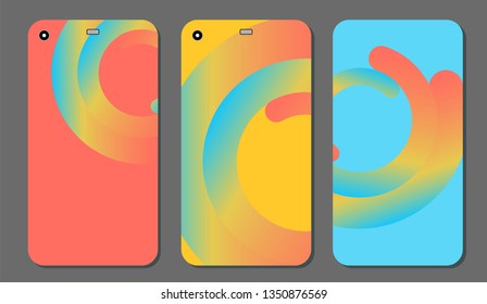 Set fashionable abstract ornaments for mobile phone cover and screen . The visible part of the clipping mask. The sample is ready for printing after the release clipping mask.Vector