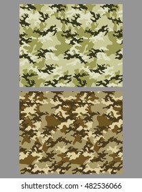 Set of fashionable camouflage pattern. Vector illustration.Millatry print .Seamless vector wallpaper