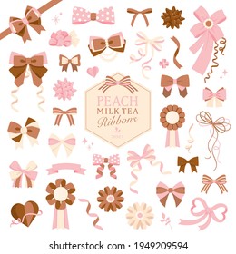 A set of fashionable colored ribbon materials. Since it is vector data, it is easy to edit.