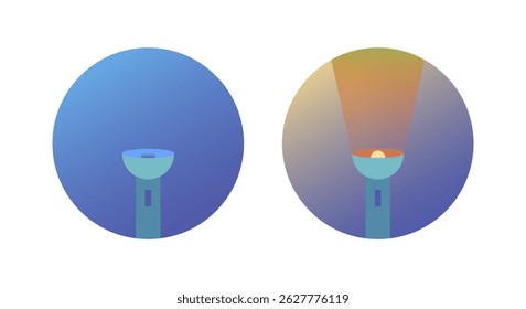 Conjunto de lanterna e tocha levou ícone de luz vetor