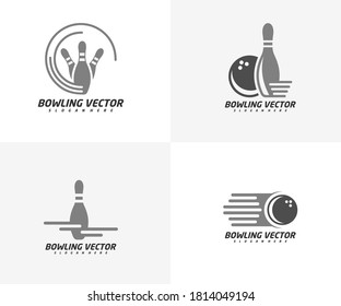 Set Of Fast Bowling Logo Template Design Vector, Illustration, Creative Symbol, Icon