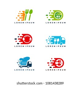 Set of Fast Food Delivery logo designs concept, Food Truck logo template, Food Icon logo