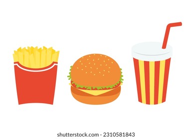 a set of fast food and drink icons for banners, cards, flyers, social media wallpapers, etc.