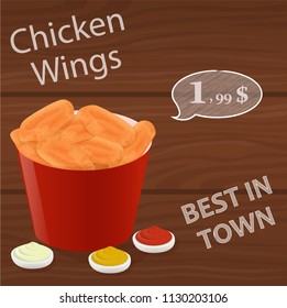 Set fast food Fried chicken set with hen leg, fillet, carcass with spices,   vector illustration, poster with chicken