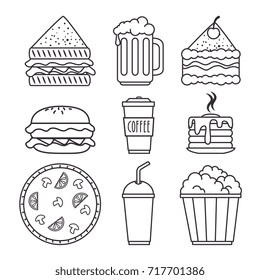 set of fast food icon