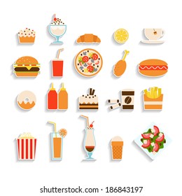 Set of fast food icons