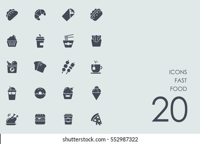 Set of fast food icons