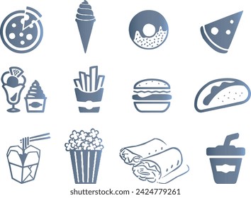 Set of fast food Icons vector