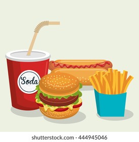 set fast food isolated icon design, vector illustration  graphic 