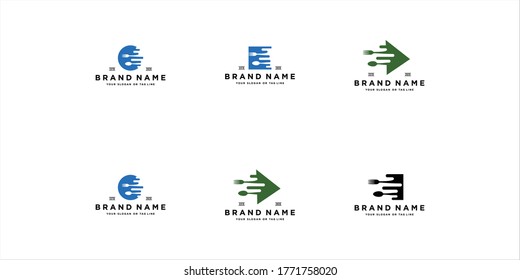 set fast food logo design vector template