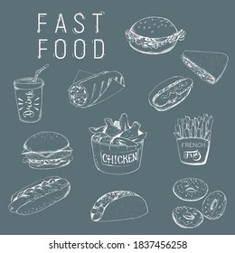 Hand Drawn Vector Illustration Fast Food Stock Vector (Royalty Free ...