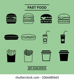 Set fast food vector