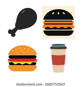 Satz von Fast-Food-Vektorgrafik