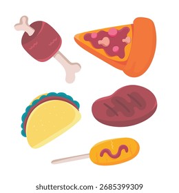 Un conjunto de Vectores de comida rápida