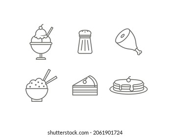 Set of Fast Foods Outline Icon Vol. 10 - Fast Food Icon Set Vector Illustration Design.
