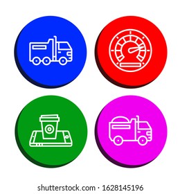 Set of fast icons. Such as Truck, Speedometer, Coffee cup , fast icons
