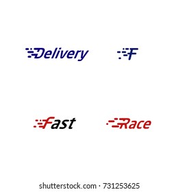 set of fast letter logo design