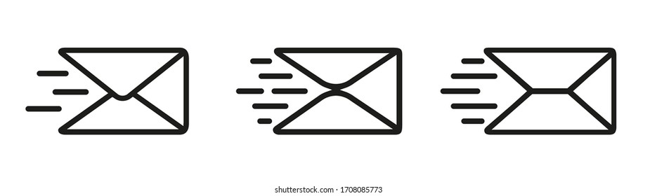 Establecer iconos de letras rápidas, enviar signos de mensaje - vector de stock