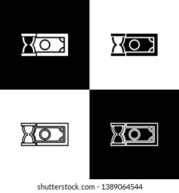 Set Fast payments icons isolated on black and white background. Fast money transfer payment. Financial services, fast loan, time is money, cash back concept. Vector Illustration