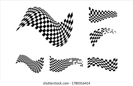 Set of Fast Racing Speed designs concept vector, Simple Racing Flag logo template