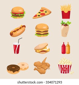 Set of fastfood , eps10 vector format