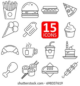 Set of fastfood icon