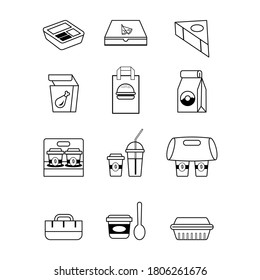 set of fastfood vector illustrations