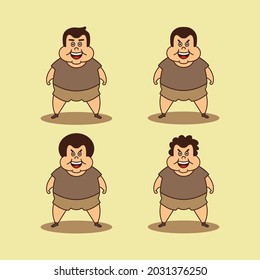 a set of fat boy vector image