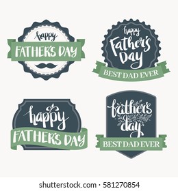 Set of Father's Day Badge and Lettering