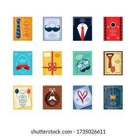 diseño de ilustraciones vectoriales de tarjetas de día de padres