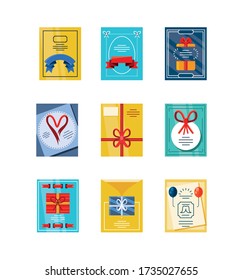 set of fathers day cards vector illustration design
